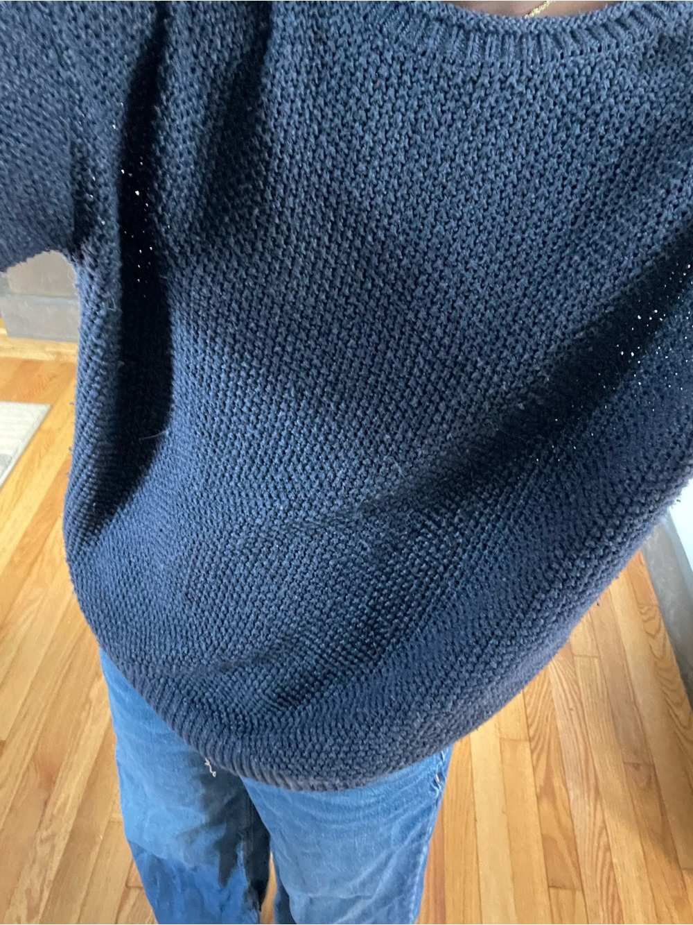 Navy Blue Crewneck Sweater - Picture 3 of 5